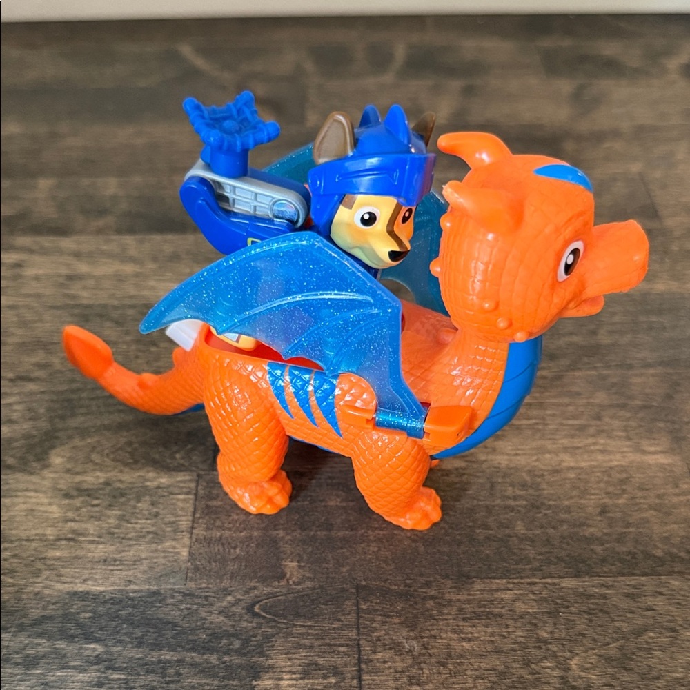Paw Patrol Chase Dragon Rider Figure in Bright Orange & Blue
